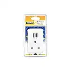 STATUS UK to EU Plug |3 Pin to 2 Pin European 2 Port USB Travel Adaptor | White| A2USBTEURO ST-85