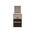 VERBATIM Clé USB sécurisée à Reconnaissance d'empreinte Digitale et cryptage I USB-3.2 Gen 1 I 128 Go I USB-3 I Stockage Externe pour Ordinateur Portable & co I Brun/Gold