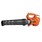 Black+Decker Soffiatore Elettrico Foglie Sistema Assiale, Velocità Di Soffiaggio 190 Km/H, Impugnatura Ergonomica 1850 W, Nero Arancione