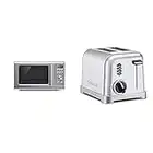 Breville BMO650SIL the Compact Wave Soft Close Countertop Microwave Oven, Silver & Cuisinart CPT-160 Metal Classic 2-Slice Toaster, Brushed Stainless