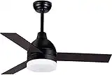 SOLLA 42"(106cm) LED Fan Plafonnier, Ventilateur de Plafond 3 pales , 24W Fan Lumière avec 3 température de couleur en option (3000K / 4000K / 6000K)