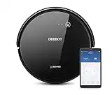 Ecovacs Deebot 601 - Robot Aspirador 4 en 1: barre, aspira, pasa mopa y friega, navegación inteligente, App, Wifi, 4 modos de limpieza, 2 niveles de succión, suelo duro, detecta obstáculos, negro