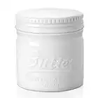 DOWAN Porcelain Butter Keeper Crock, French Butter Dish with Lid, Embossed Butter Container for Soft Butter, Big Capacity & Humanized Water Line, White