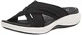 Clarks womens Mira Isle Slide Sandal, Black Textile, 8 US