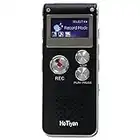 HoTiyan Voice Recorder 16GB Capacity Voice Activated Recording Device Digital Voice Recorder for Lectures, Meetings, Interviews Mini Audio Recorder with USB Rechargeable WAV/MP3 Tape Recorder (16GB)