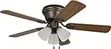 Craftmade Flush Mount Ceiling Fan with Light WC42ORB5C3F Wyman Oil Rubbed Bronze 42 Inch Hugger Bedroom Fan