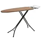 Household Essentials Steel Top Wide Board Rest| Tan Cover and Bronze Finish | 18" x 49" Iron Surface, Brown and Black