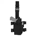 Huntvp Taktisch Beinholster mit Magazintasche Militär Pistolenholster für Rechtshänder MOLLE Oberschenkelholster Nylon Waffenholster für Herren Airsoft Paintball Cosplay,Typ-5-Schwarz