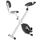 HOMCOM Vélo d'appartement pliable vélo de fitness 8 niveaux de résistance magnétique avec dossier selle réglable écran LCD multifonction capteur fréquence cardiaque gris