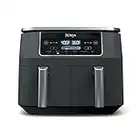 Ninja Foodi 6-in-1 8-qt. (7.6L) 2-Basket Air Fryer DualZone Technology, Match Cook & Smart Finish to Roast, Broil, Dehydrate & More for Quick, Easy Meals, Slate Grey (DZ201C) Canadian Version