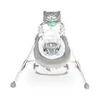 Ingenuity, InLighten Cradling Swing & Rocker - Spruce, 2 in 1 Schaukel und Babywippe, mit Vibrationen, 6 Schaukelgeschwindigkeiten, USB-Adapter und vielem mehr, 12365, Grey