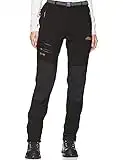 DAFENP Damen Wanderhose Outdoorhose Wasserdicht Softshellhose Sommer Atmungsaktiv Schnell Trockend Leicht Trekkinghose KZ1816W-Black4-M