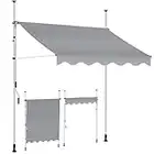 KESSER® Toldo para balcón con manivela, toldo para Balcones, Resistente a los Rayos UV, Regulable en Altura, Repelente al Agua, protección Solar, Cubierta para Patios, Gris 150cm