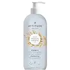 ATTITUDE Extra Gentle and Volumizing Shampoo for Sensitive Skin Enriched with Oat, EWG Verified, Hypoallergenic, Vegan and Cruelty-free, Unscented, 32 Fl Oz