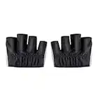 floatofly Guantes de yoga Cuatro dedos Absorción de sudor transpirable Mujeres sin dedos antideslizante Pilates Guantes Accesorios de fitness - Negro S