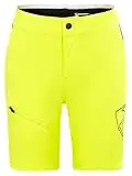 Ziener Unisex Kinder Natsu X-function Fahrrad Shorts Rad Hose mit Innenhose Mountainbike Outdoor Freizeit atmungsaktiv schnelltrocknen, Poison Yellow, 128 EU