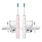 Philips Sonicare DiamondClean Connected Rechargeable Battery Powered Toothbrush 2-Pack Pink/White