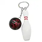 Cuiyoush - Portachiavi con ciondolo a forma di palla da bowling, unisex, ideale per appendere l'auto., Rosso (Rosso) - cuiyoush-09234