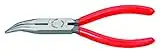 KNIPEX Tools - Long Nose Pliers With Cutter, 40 Degree Angled (2521160), 6-1/4 inches