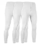 Andrew Scott Men's 3 Pack Premium Cotton Base Layer Long Thermal Underwear Pants, 3 Pack -White, XX-Large