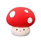 Cute Mushroom Plush Kawaii Mushroom Stuffed Animal Pillow Gifts for Kids 9" 12 inch Small Stuffed Mushroom Home Decor (9 inch, Red)