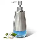 AUMIO Soap Dispenser, Dish Soap Dispenser Stainless Steel Glass Bottle, Soap Dispenser for Bathroom Refillable Dish Soap Dispenser for Kitchen Liquid Hand Soap Dispenser for Bathroom(10 OZ./ 300ML)