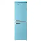 Galanz GLR74BBER12 Retro Refrigerator with Bottom Mount Freezer Frost Free, Dual Door Fridge, Adjustable Electrical Thermostat Control, 7.4 Cu Ft, Blue