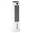 Klarstein 80 W, Climatizador Portatil Frio 5 en 1 Ionizador, Mini Enfriador de Aire Evaporativo Agua, Silencioso Modo Noche, App, Humidificador, Ventilador, Purificador, Aparatos Aire 462m³/h, Blanco