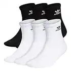 adidas Originals Trefoil Quarter Socks (6-Pair), White/Black, Large