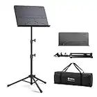Vekkia Sheet Music Stand-Professional Portable Music Stand with Carrying Bag,Folding Adjustable Music Holder,Super Sturdy suitable for Instrumental Performance & Band & Travel