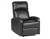 EVRE Recliner Arm Chair with Adjustable Leg Rest and Reclining Functions Leather - Black