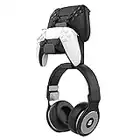 MoKo Support Mural pour Manette, Support Mural pour Tous Les Casques universels, Double Manette de Jeu et Support pour Casque pour Xbox One, Xbox 360, PS3, PS4, PS5, PC, Steam, Switch, Noir