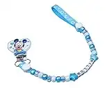 Personalised Dummy Clip with Name for Baby Boy Baby Girl Mouse Planar Resin Pacifier Holder (Baby Blue, Regular)