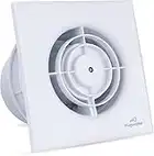 Extractor de aire 100 mm 12 W 130 m³/h con válvula antirretorno, montaje en ventana y pared Ventilador para cocina, baño, invernadero, garaje -4 pulgadas