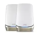 NETGEAR Orbi Quad-Band WiFi 6E Mesh System (RBKE962), Router with 1 Satellite Extender, 10.8Gbps Speed, Coverage up to 6,000 sq. ft, 200 Devices, 10 Gig Internet Port, AXE11000 802.11 Axe , 2-Pack