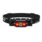 BORUIT LED Rechargeable Headlamp with Red Light,Super Bright 1000 Lumen 7 Modes White Red Light Head Lamp Flashlight,IPX6 Waterproof Anti-Fall Headlamp Headlight for Hunting Camping Hiking Fishing