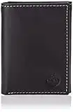 Timberland Men's Leather Trifold Wallet with ID Window, Black (Hunter), One Size