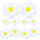 LUTER 10 Pcs Daisy Balloons, Multi-size White Flower Balloon, Fresh Style Aluminum Film Balloons for Photo Prop Birthday Party Wedding Garland Arch(43x38inch, 28x28inch, 19.7x16inch)