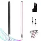 2 Lapiz Tablet Lapiz Tactil Surface Stylus Pen Boli Tablet Lapiz Capacitivo Bolígrafos Digitales Universal para iPhone/iPad/Samsung con 2 Punta de Disco de Alta Sensibilidad y 1 Guantes