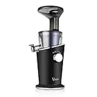 Sana 848 Easy Clean Vertical Juicer - Low Speed - Quiet - Carrots Celery Wheatgrass Greens (Matte Black)