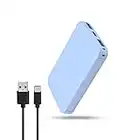 VANYUST S22 Portable Charger, 5000mAh Mini Power Bank 3-Port Output (USB-C in&Out) Fast Charging, External Battery Pack Compatible for iPhone 14/13/12/11 Series, Samsung, Android, and More (Blue)