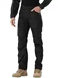 AKARMY Men's Waterproof Hiking Pants,Tactical Combat Military Pants Outdoor Work BDU Cargo Pants Multi-Pocket Workwear G4WF Black 36