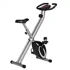 Ultrasport F-Bike, F-Rider Basics, Fahrradtrainer, Fitnessfahrrad LCD Trainingscomputer, Klappbarer Hometrainer, Max. Benutzergwicht 110 kg, Pulsmessung, 8 Widerstandsstufen, Trimmrad, Schwarz/Silber