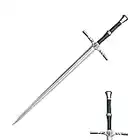 41" Fantasy Foam Sword Silver Twin Snakes Two Hand High Density Medieval Sword for Cosplay and Collection for Xmas Halloween Gitf (Belhaven Blade)