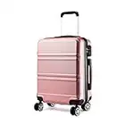 Kono 20 inch Cabin Suitcase Lightweight ABS Carry-on Hand Luggage 4 Spinner Wheels Trolley Case 55x40x22 cm(Nude)