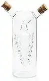 Fox Run 7050 Grape Motif Oil and Vinegar Cruet Dispenser Bottle, Clear Borosilicate Glass, 11 Ounce