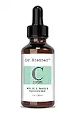 Vitamin C Serum 20% Pure L-Ascorbic Acid, Ferulic Acid, Vitamin E and Hyaluronic Acid for Face and Eyes Natural Anti Aging Anti Wrinkle 1oz. by Dr. Brenner