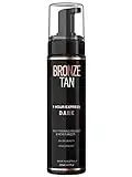 Bronze Tan Mousse autobronzante hydratante foncée et tanneur sans soleil pour les tons de peau clairs à moyens parfumé à la vanille de qualité professionnelle parfumée (200 ml / 6,7 oz)