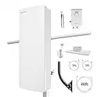 ANTOP - Hd Smart Booster Panel Indoor/Outdoor Tv Antenna with J Pole (AT-800SBSJ)