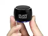 Elari Nanobeat - Mini Enceinte Bluetooth Portable Petit Haut Parleur, Microphone, Boîtier Métallique Robuste, Lumière LED, Temps de Lecture jusqu'à 5 Heures, Pairable pour Son Stéréo (Noir)